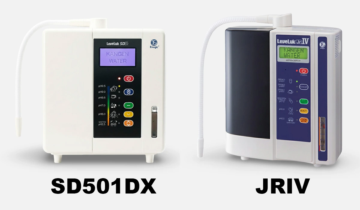 Leveluk SD501DX vs JRIV Kangen Water machine comparison