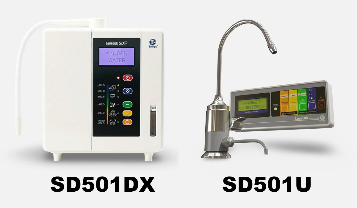Leveluk SD501DX vs SD501U Kangen Water machine comparison