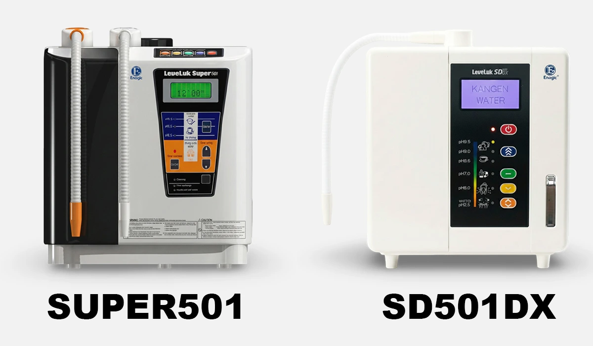 comparison leveluk super501 vs sd501dx kangen water machine usa