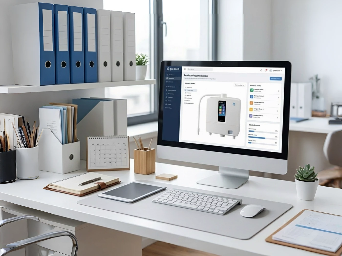 Organized workspace supporting transparent Kangen Water purchasing information