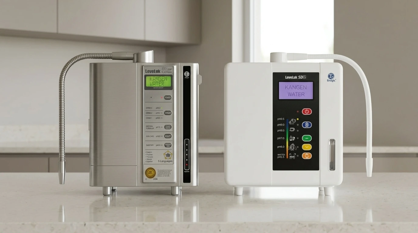LeveLuk SD501 Platinum and SD501DX Kangen Water machines from different generations