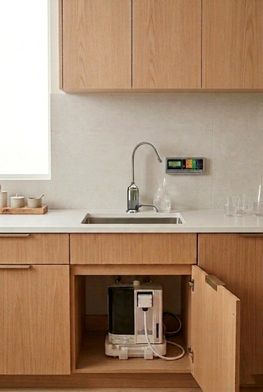 sd501u under the counter kangen water machine enagic installed under the sink