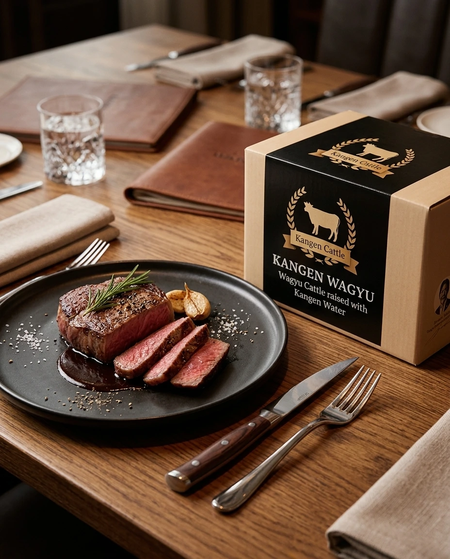 Premium Kangen WAGYU American Wagyu beef prepared for gourmet dining