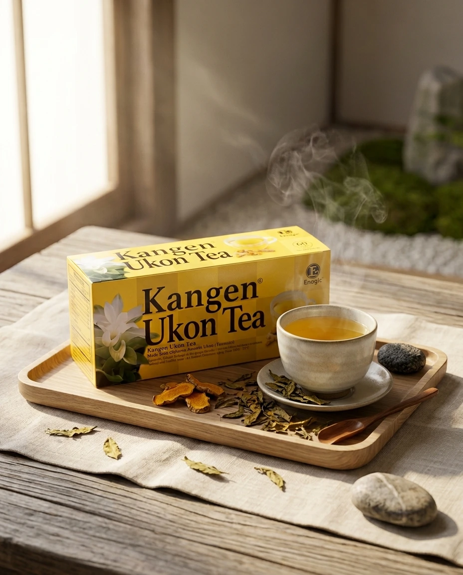 Kangen UKON turmeric tea served with premium Japanese tea presentation